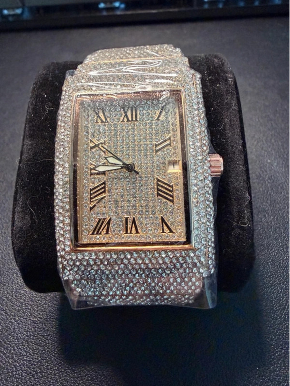 # 562 Rose Gold Tone Crystal Watch – 34mm New – Sparkling Statement Piece